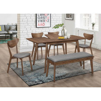 Coaster Furniture 108082 Alfredo Upholstered Dining Chairs Grey and Natural Walnut (Set of 2)